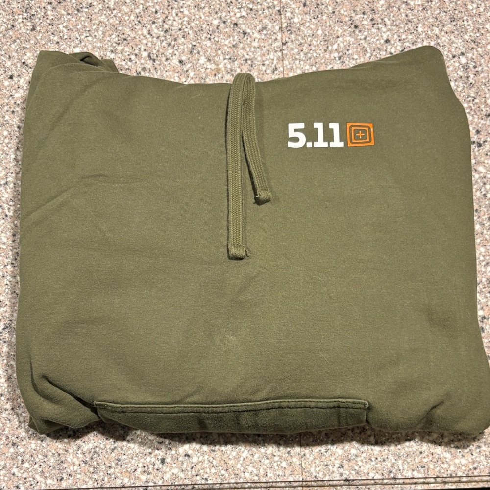 5.11 Tactical Olive Green Hoodie with White & Orange Logo